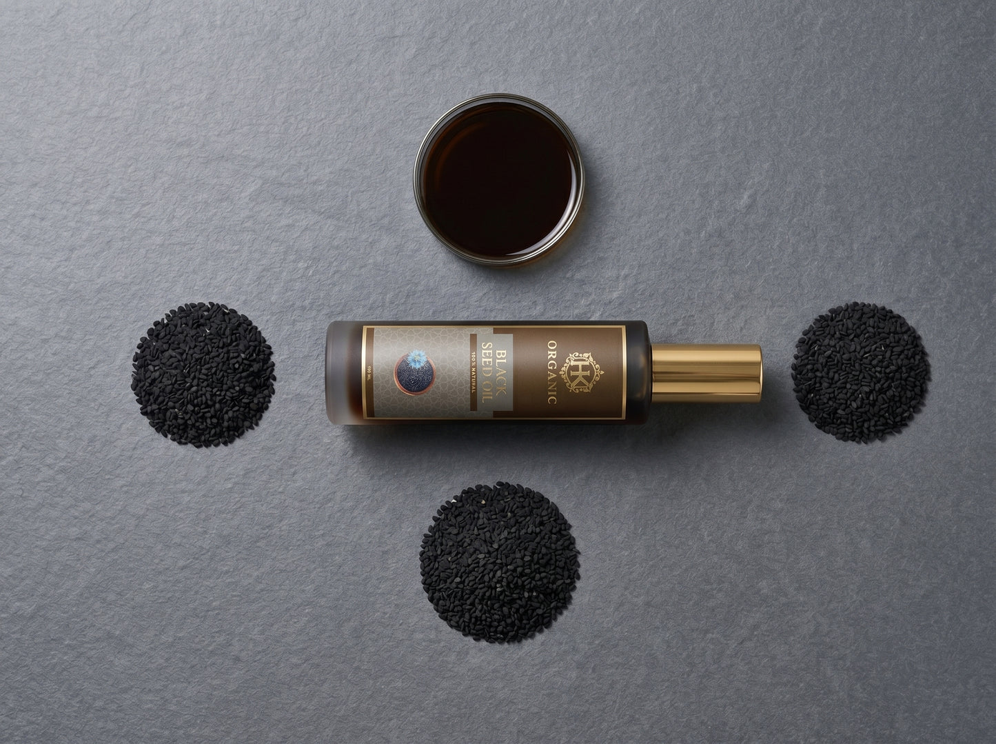 Bottle of wine with corks on a gray surface